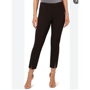 Adrianna Papell‎ Black Career Pants Ankle Slit Stretch Women's Size 12